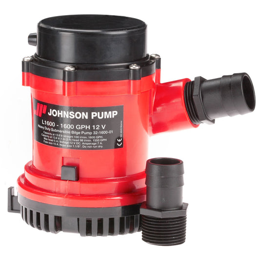 Johnson Pump 1600 GPH Bilge Pump 1-1/8" Hose 12V [16004-00] - First Stop Marine