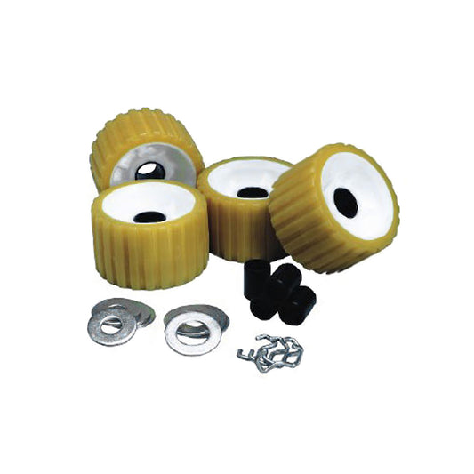 C.E. Smith Ribbed Roller Replacement Kit - 4 Pack - Gold [29310] - First Stop Marine