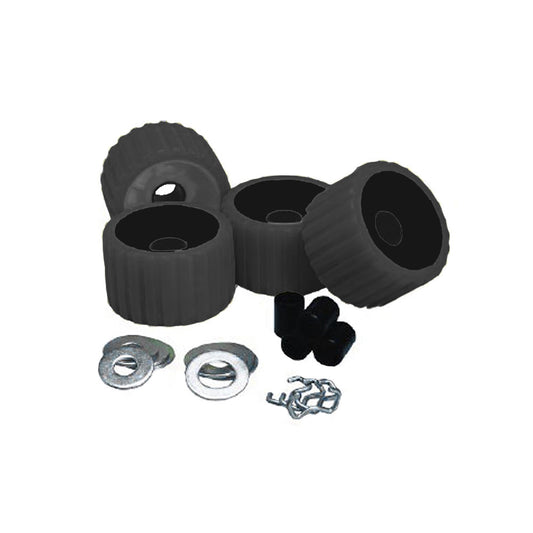 C.E. Smith Ribbed Roller Replacement Kit - 4 Pack - Black [29210] - First Stop Marine