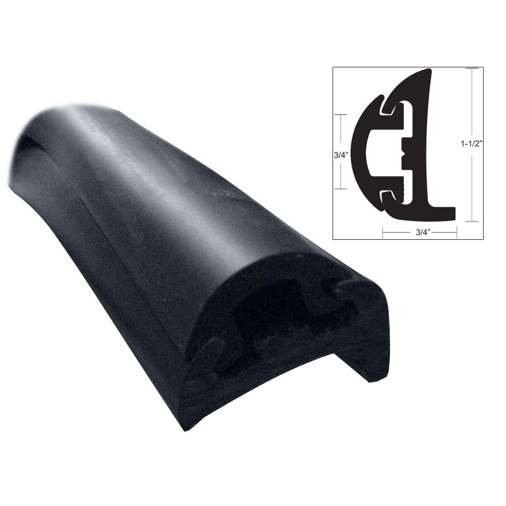 TACO Semi-Rigid Rub Rail Kit - Black w/Black Insert - 50' [V11-9795BBK50D-2] - First Stop Marine