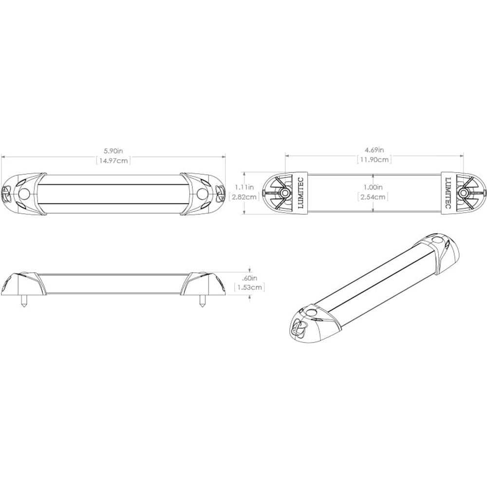 Lumitec MiniRail2 6" Light - Blue Non Dimming [101079] - First Stop Marine