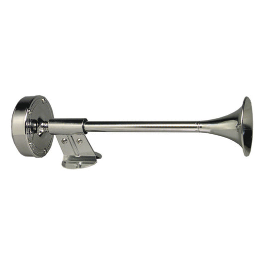 Schmitt Marine Deluxe All-Stainless Shorty Single Trumpet Horn - 12V [10009] - First Stop Marine