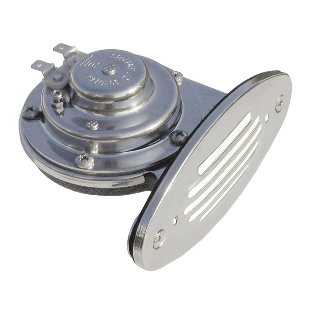 Schmitt Marine Mini Stainless Steel Single Drop-In Horn w/Stainless Steel Grill - 12V Low Pitch [10050] - First Stop Marine