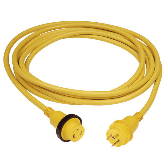 Marinco 30 Amp PowerCord PLUS Cordset w/Power-On LED - Yellow 50ft [199119] - First Stop Marine