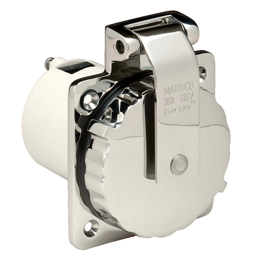 Marinco 303SSEL-B 30A Power Inlet - Stainless Steel - 125V [303SSEL-B] - First Stop Marine