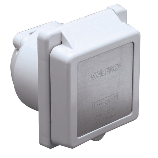 Marinco 301EL-B 30A Power Inlet - White - 125V [301EL-B] - First Stop Marine