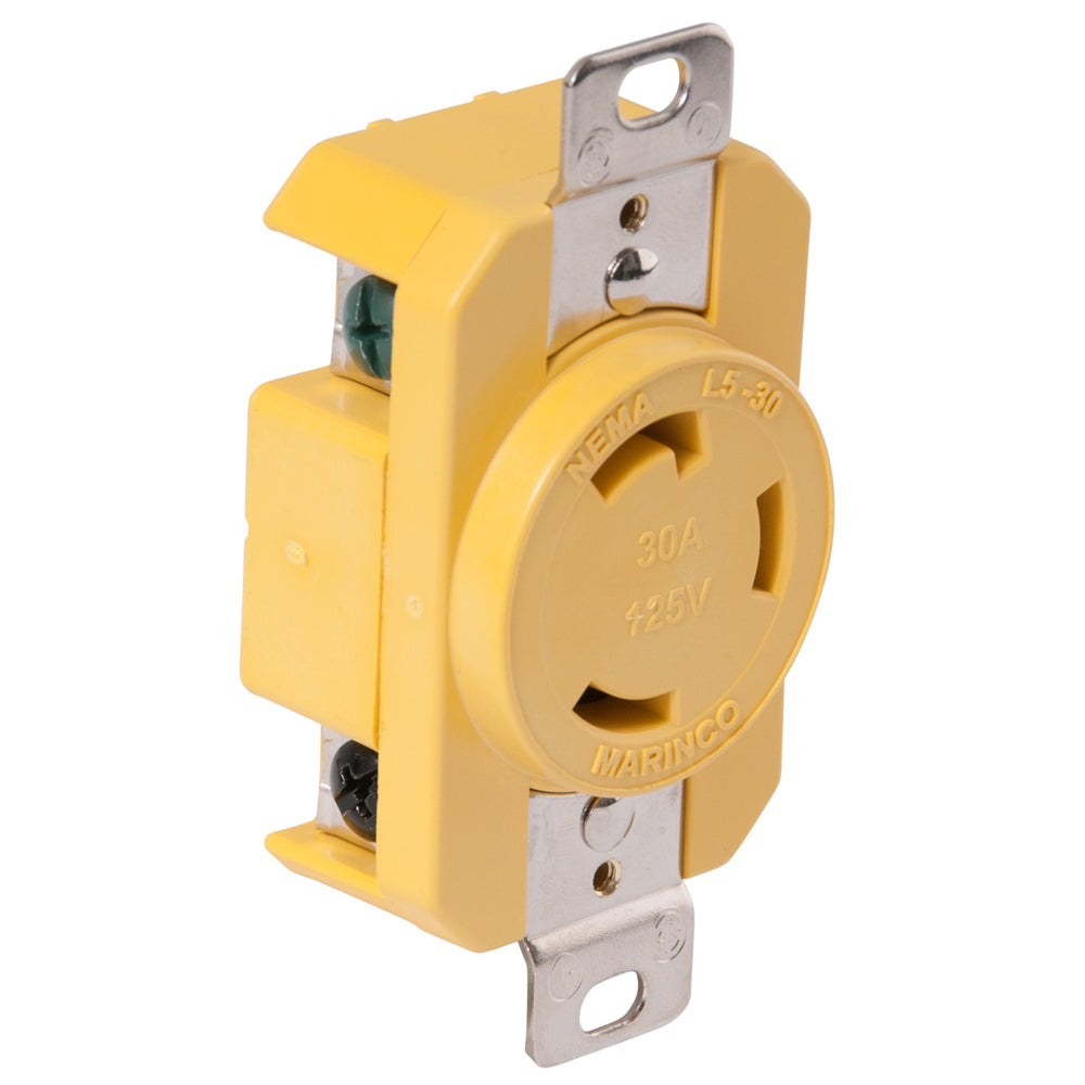 Marinco 305CRR 30A Receptacle - Yellow - 125V [305CRR] - First Stop Marine