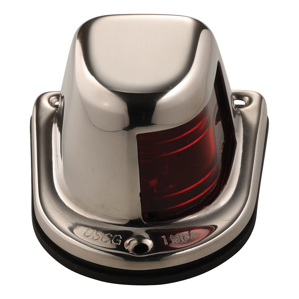 Attwood 1-Mile Deck Mount, Red Sidelight - 12V - Stainless Steel Housing [66319R7] - First Stop Marine