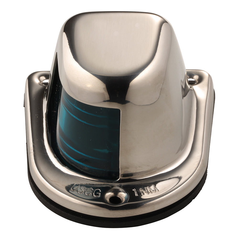 Attwood 1-Mile Deck Mount, Green Sidelight - 12V - Stainless Steel Housing [66319G7] - First Stop Marine