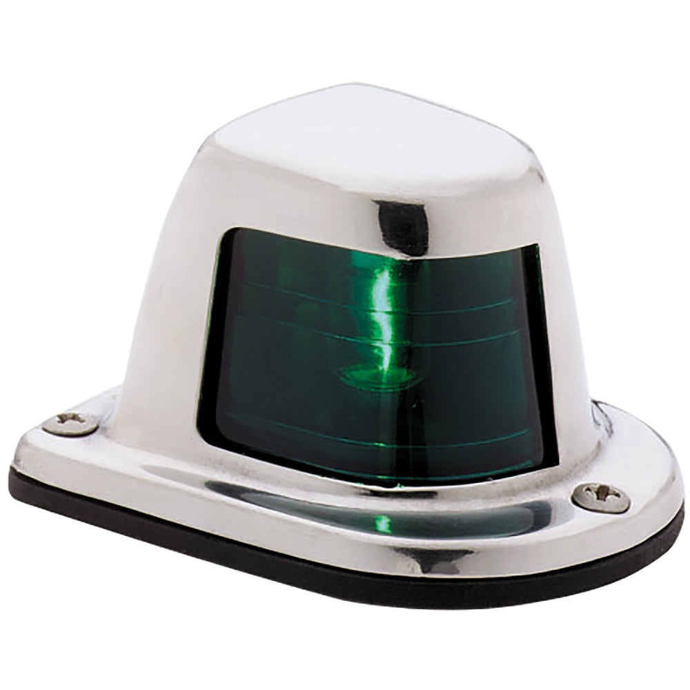 Attwood 1-Mile Deck Mount, Green Sidelight - 12V - Stainless Steel Housing [66319G7] - First Stop Marine