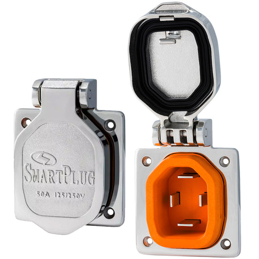 SmartPlug 50 AMP Male Inlet Cover - Stainless Steel [BM50S] - First Stop Marine