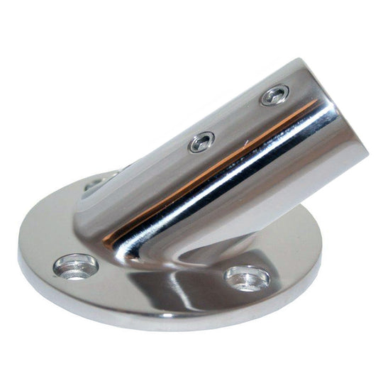 Whitecap " O.D. 30 Degree Round Base SS Rail Fitting [6077C] - First Stop Marine