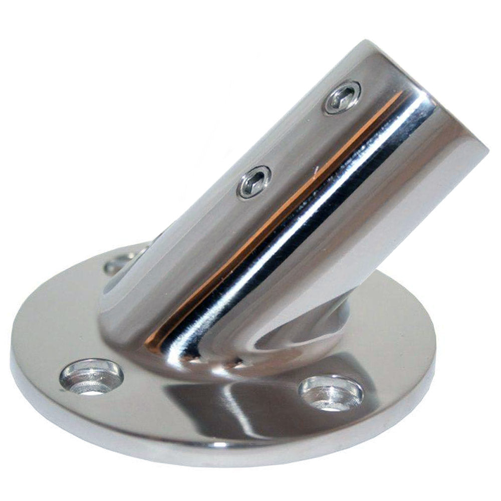 Whitecap " O.D. 45 Degree Round Base SS Rail Fitting [6014C] - First Stop Marine