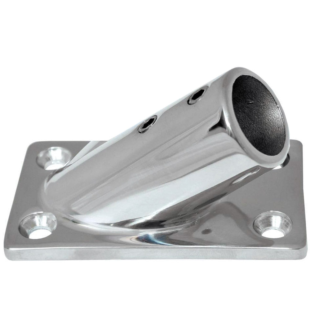 Whitecap 1" O.D. 30 Degree Rectangle Base SS Rail Fitting [6178C] - First Stop Marine