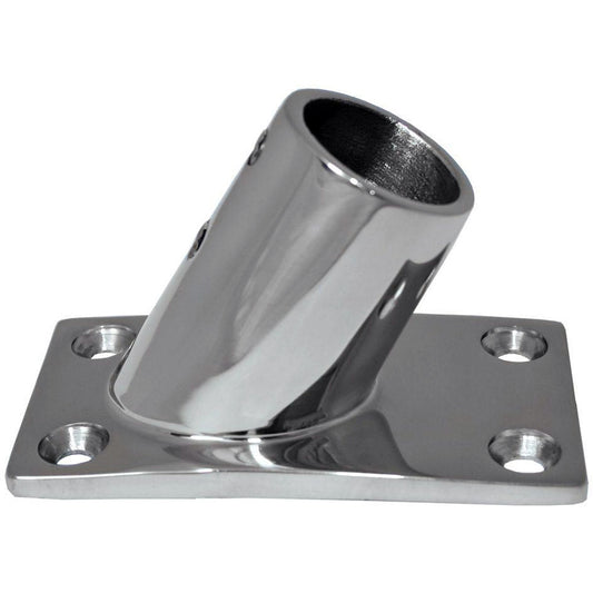 Whitecap " O.D. 60 Degree Rectangle Base SS Rail Fitting [6042C] - First Stop Marine