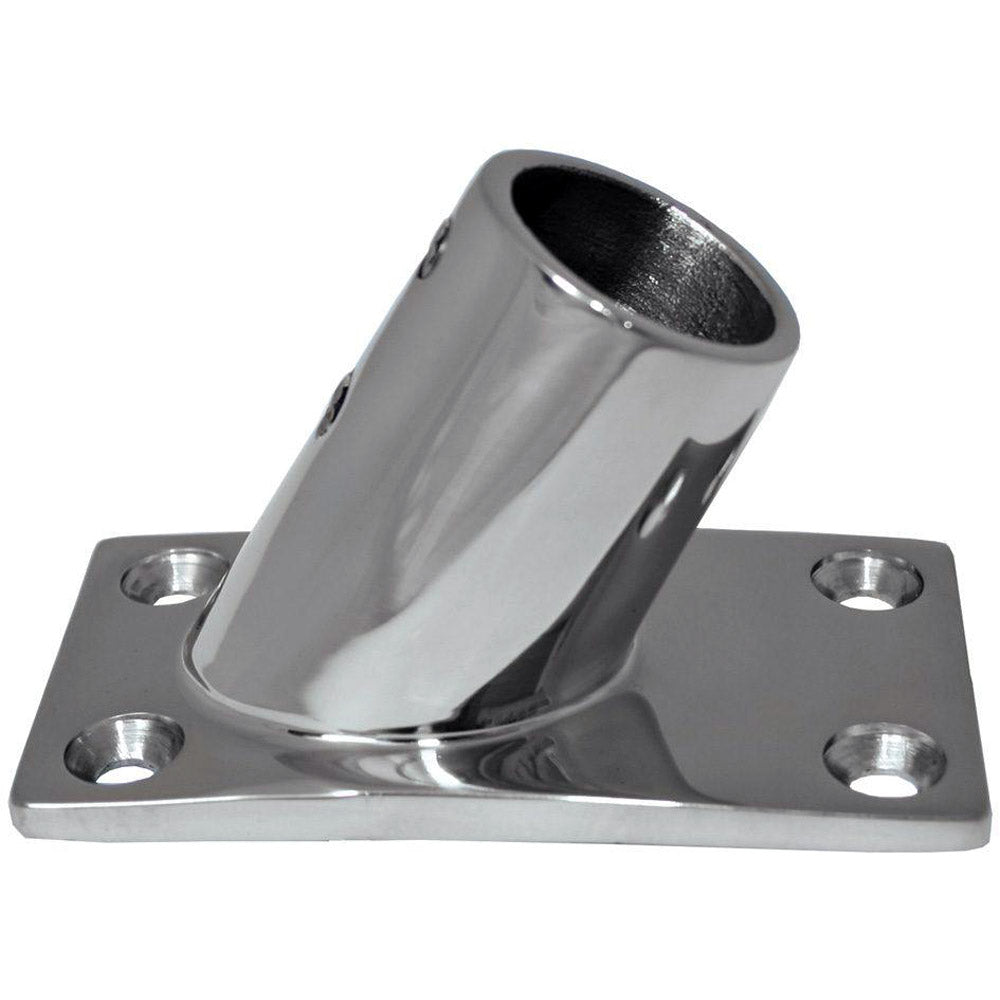 Whitecap 1" O.D. 60 Degree Rectangle Base SS Rail Fitting [6142C] - First Stop Marine