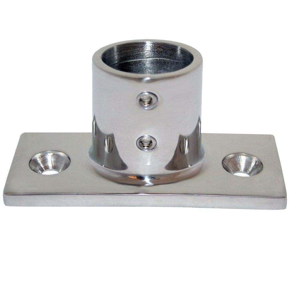 Whitecap 1" O.D. 90 Degree 2-Hole Rectangle Base SS Rail Fitting [6195] - First Stop Marine