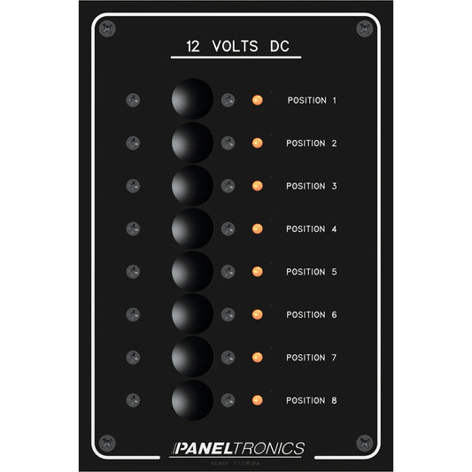 Paneltronics Standard Panel - DC 8 Position Circuit Breaker w/LEDs [9972208B] - First Stop Marine