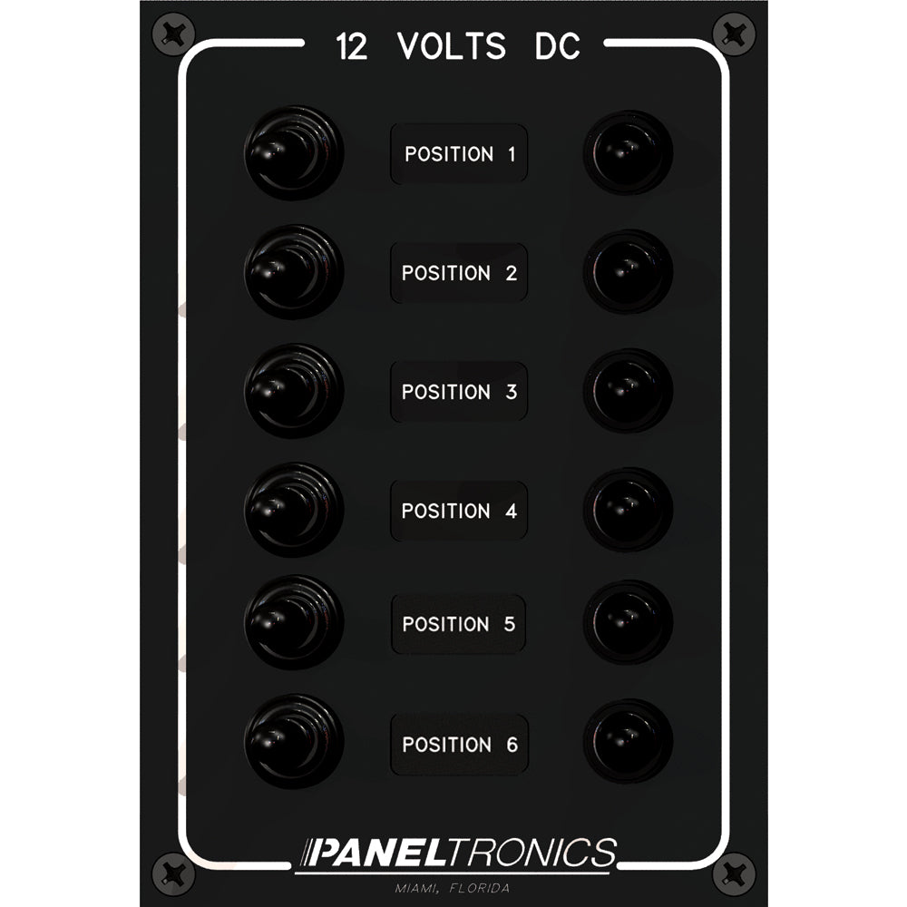 Paneltronics Waterproof Panel - DC 6-Position Toggle Switch & Circuit Breaker [9960016B] - First Stop Marine