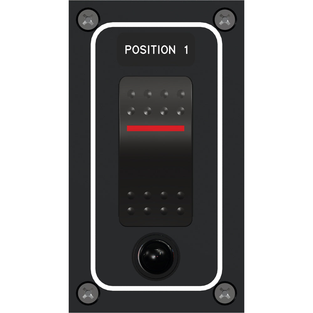 Paneltronics Waterproof Panel - DC 1-Position Illuminated Rocker Switch & Circuit Breaker [9960021B] - First Stop Marine