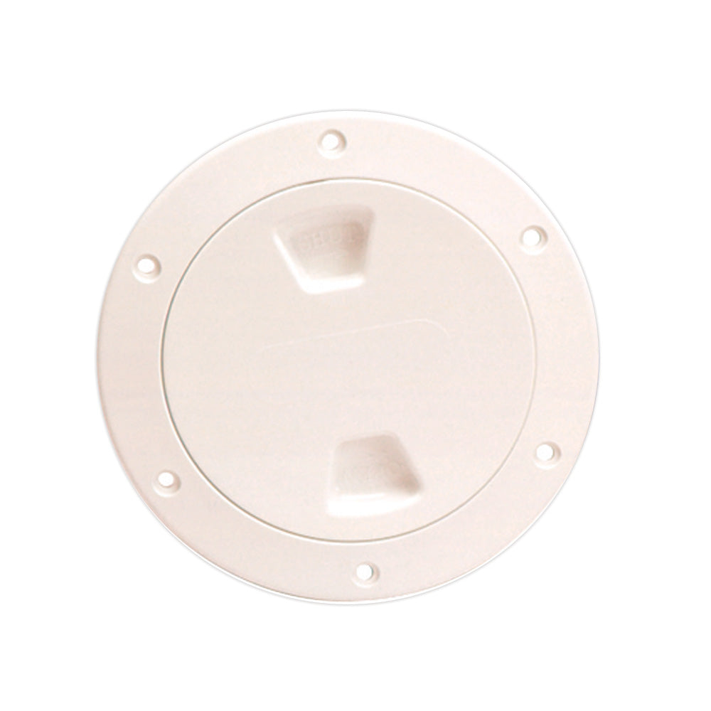 Beckson 4" Smooth Center Screw-Out Deck Plate - Beige [DP40-N] - First Stop Marine