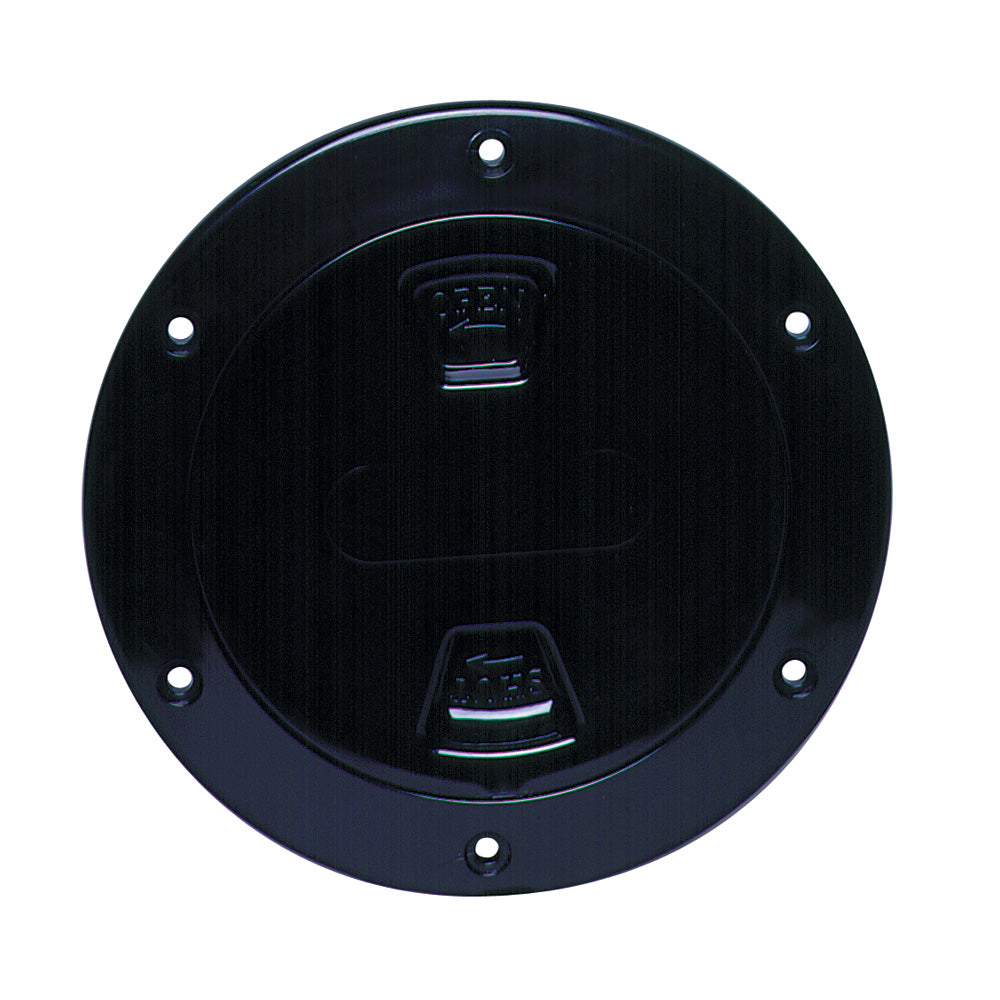 Beckson 4" Smooth Center Screw-Out Deck Plate - Black [DP40-B] - First Stop Marine