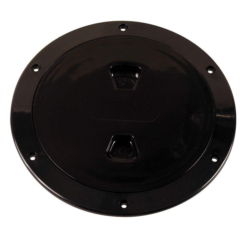 Beckson 6" Smooth Center Screw-Out Deck Plate - Black [DP60-B] - First Stop Marine