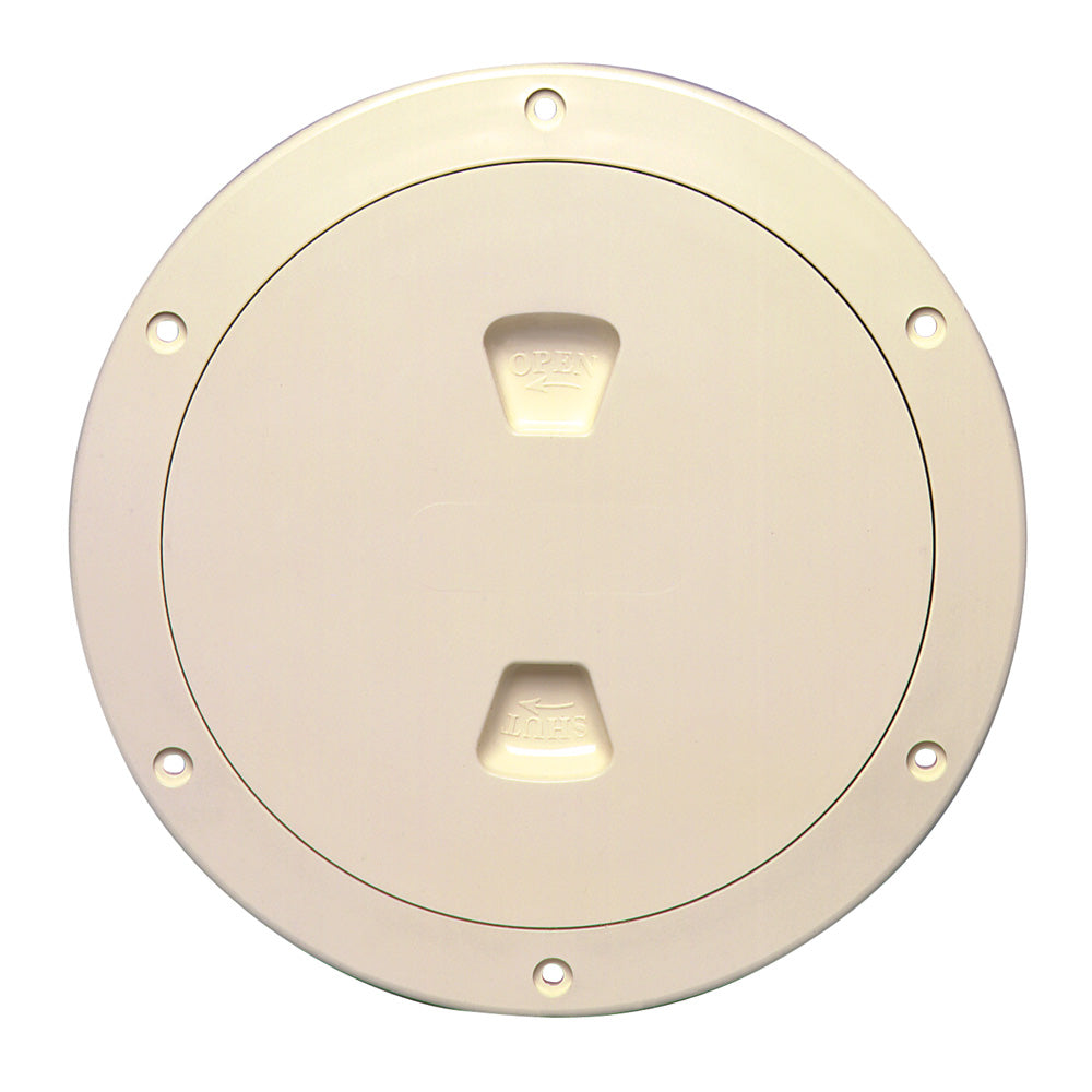 Beckson 6" Smooth Center Screw-Out Deck Plate - Beige [DP60-N] - First Stop Marine