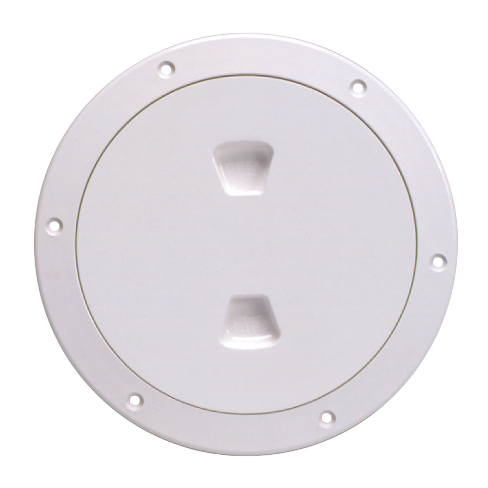 Beckson 6" Smooth Center Screw-Out Deck Plate - White [DP60-W] - First Stop Marine