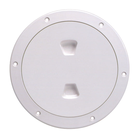 Beckson 6" Smooth Center Screw-Out Deck Plate - White [DP60-W] - First Stop Marine