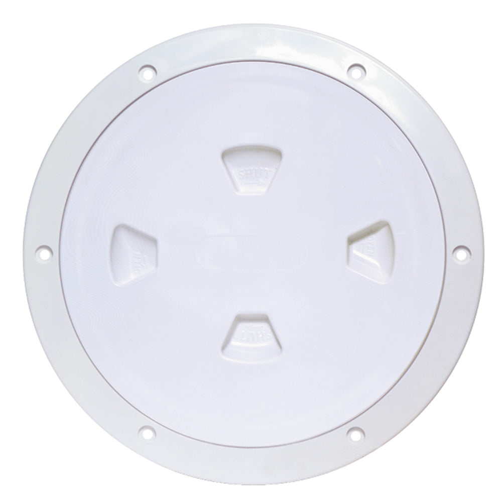 Beckson 8" Smooth Center Screw-Out Deck Plate - White [DP80-W] - First Stop Marine