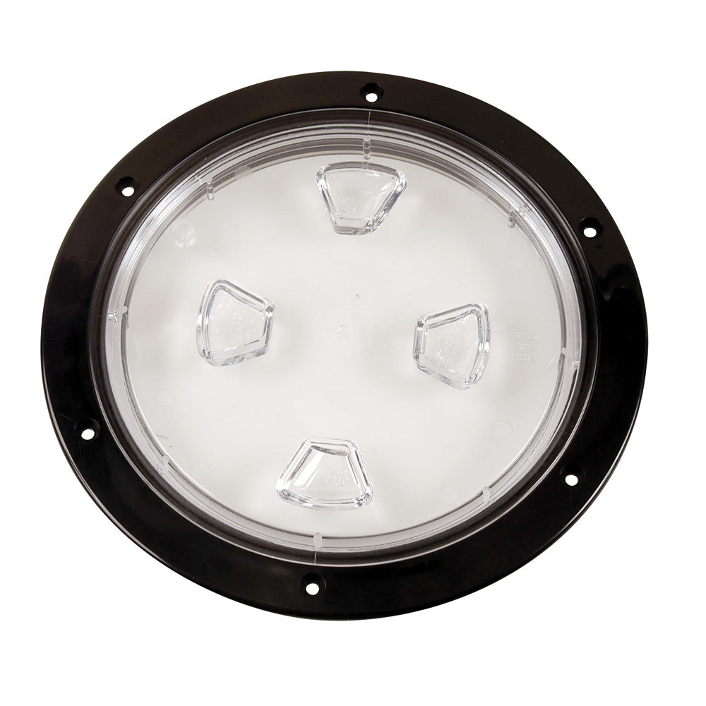 Beckson 8" Clear Center Screw-Out Deck Plate - Black [DP80-B-C] - First Stop Marine