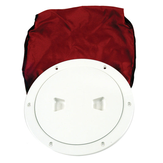 Beckson 6" Stow-Away Deck Plate - White w/12" Bag [DP60BW] - First Stop Marine