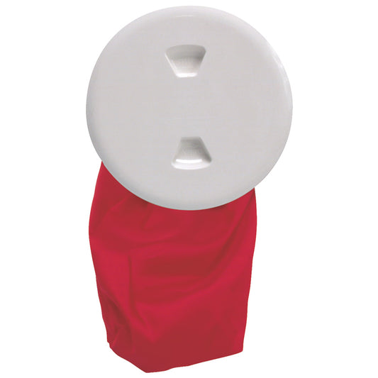 Beckson 5" Stow-Away Deck Plate - White w/12" Bag [DP50BW] - First Stop Marine