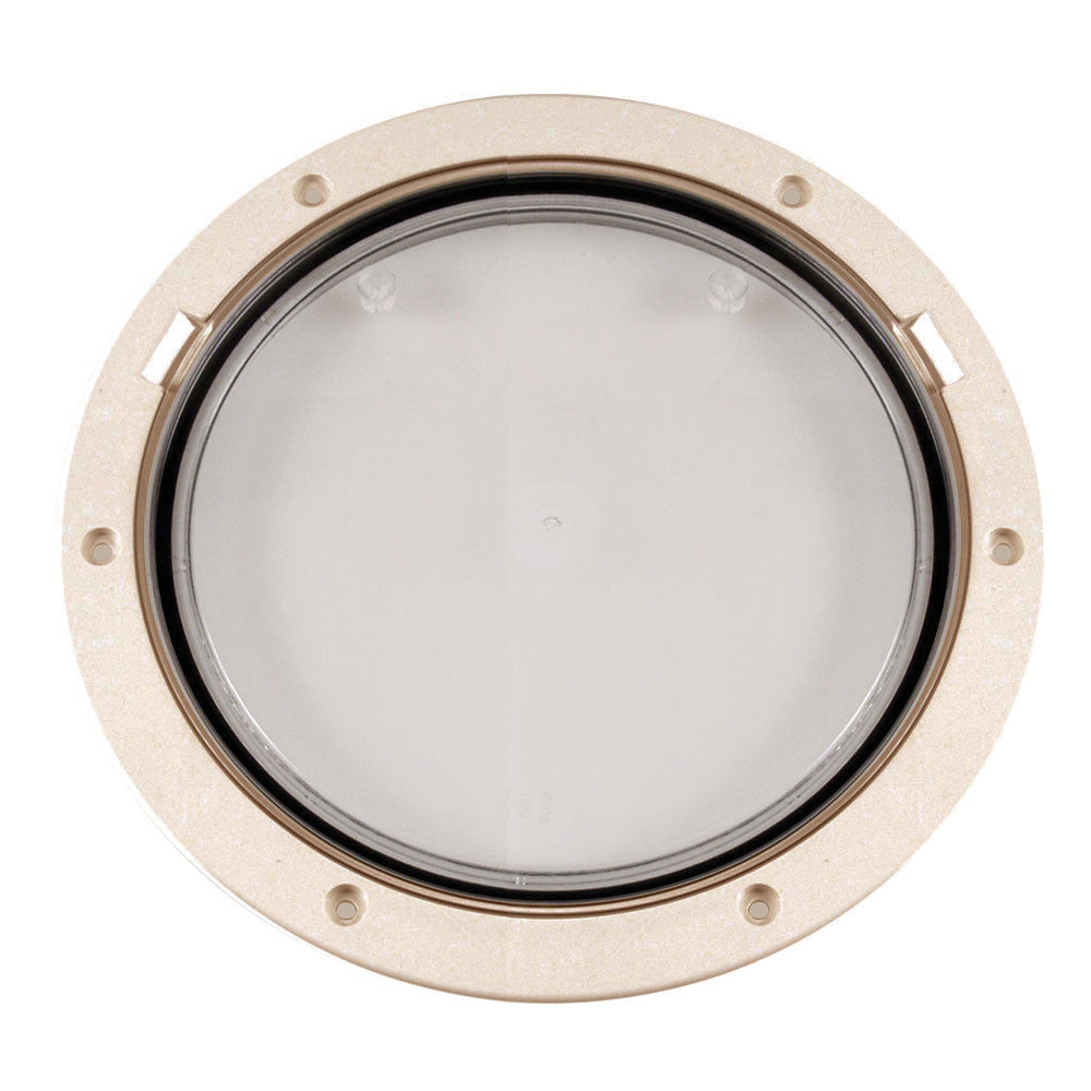 Beckson 8" Clear Center Pry-Out Deck Plate - Beige [DP81-N-C] - First Stop Marine