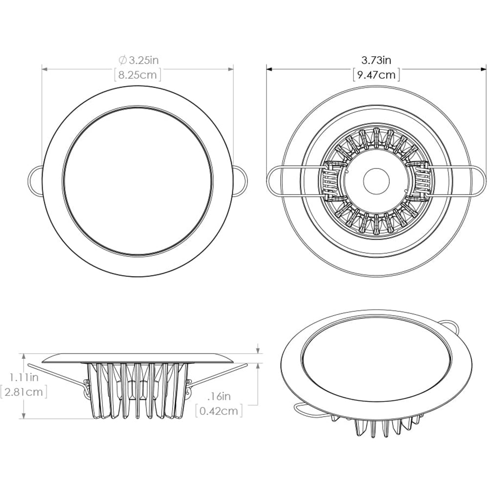 Lumitec Mirage - Flush Mount Down Light - Glass Finish/No Bezel - Warm White Dimming [113199] - First Stop Marine