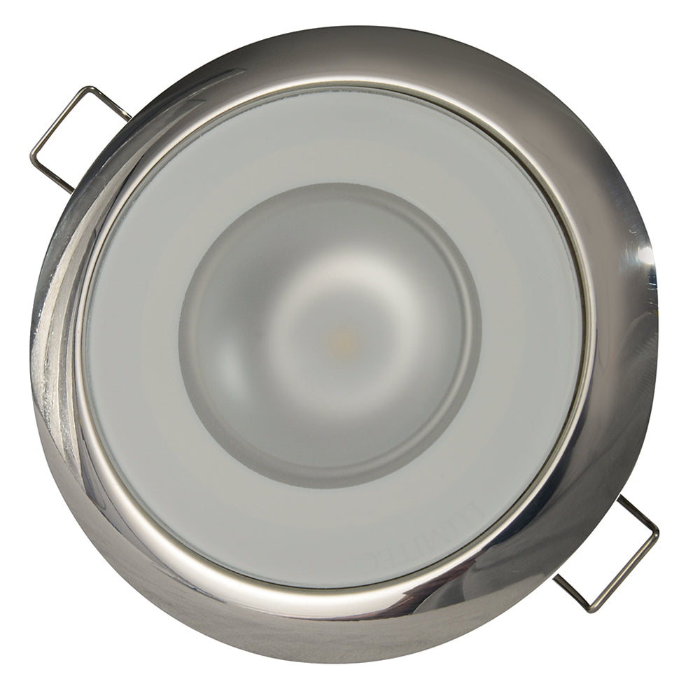 Lumitec Mirage - Flush Mount Down Light - Glass Finish/Polished SS Bezel - White Non-Dimming [113113] - First Stop Marine