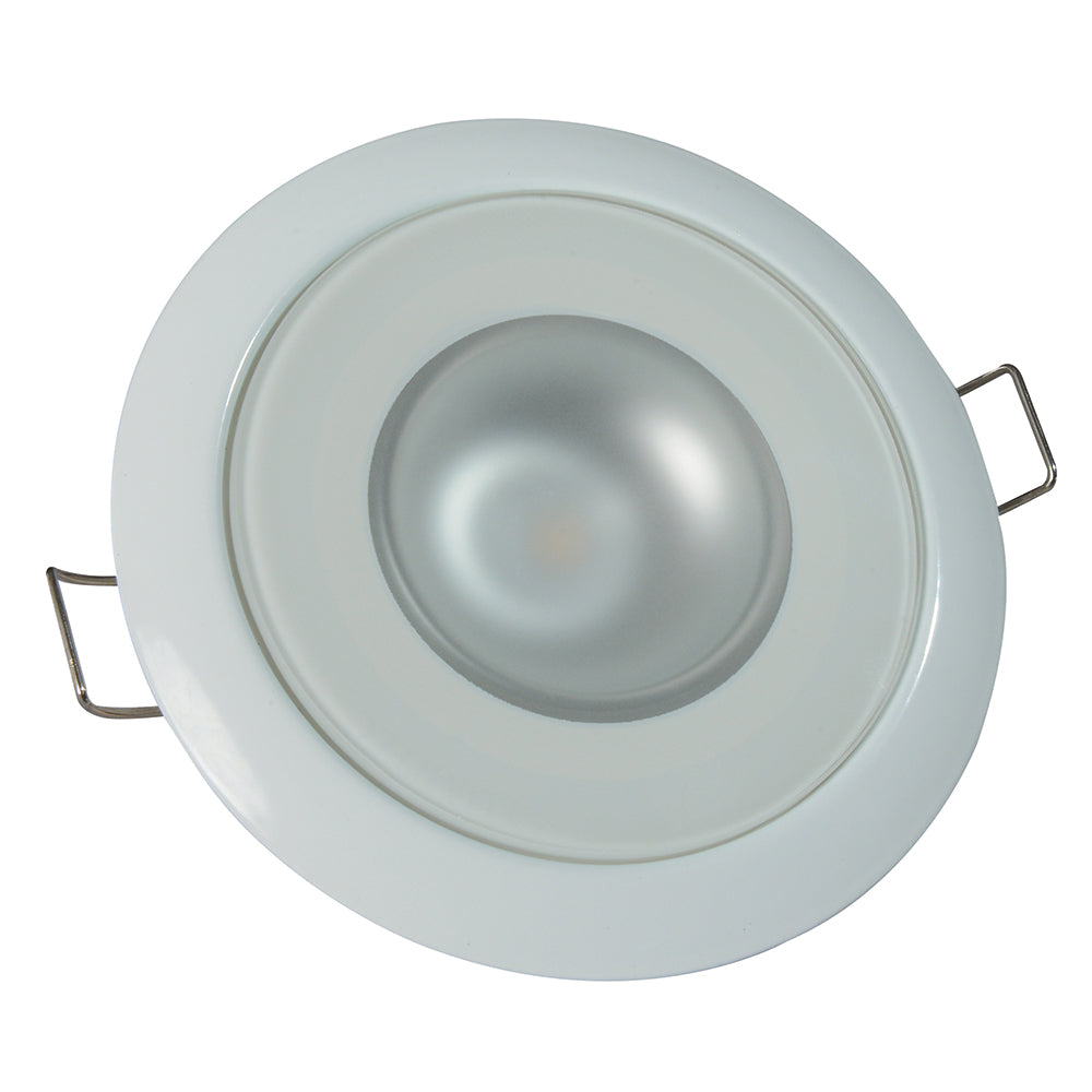 Lumitec Mirage - Flush Mount Down Light - Glass Finish/White Bezel - 4-Color White/Red/Blue/Purple Non-Dimming [113120] - First Stop Marine