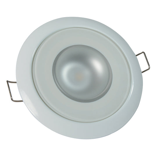 Lumitec Mirage - Flush Mount Down Light - Glass Finish/White Bezel - 2-Color White/Blue Dimming [113121] - First Stop Marine