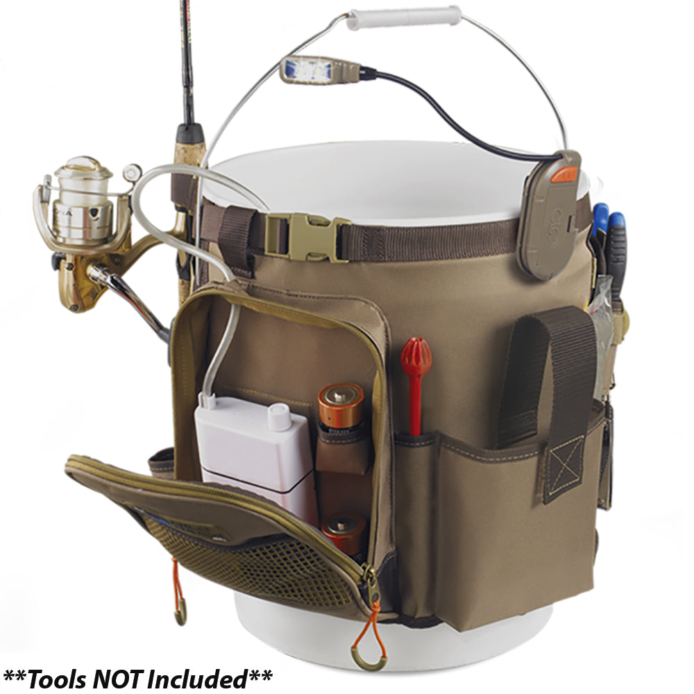 Wild River RIGGER 5 Gallon Bucket Organizer w/Light, Plier Holder & Retractable Lanyard [WL3506] - First Stop Marine