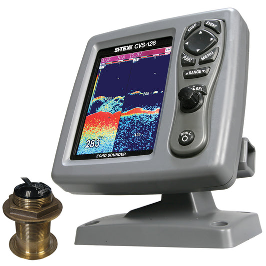 SI-TEX CVS-126 Dual Frequency Color Echo Sounder w/B60 12 Transducer B-60-12-CX [CVS-1266012] - First Stop Marine