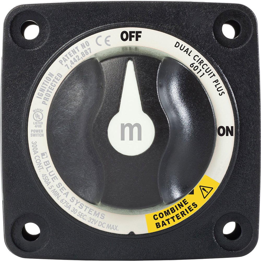 Blue Sea 6011200 m-Series Battery Switch Dual Circuit Plus - Black [6011200] - First Stop Marine