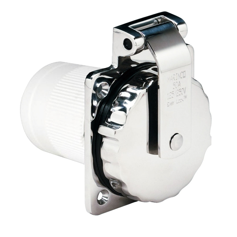 Marinco 6373EL-B 50Amp 125/250V Stainless Steel Inlet [6373EL-B] - First Stop Marine