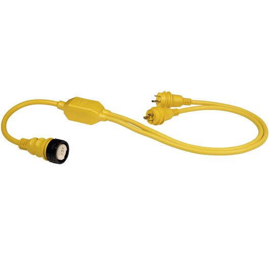 Marinco RY504-2-30 50A Female to 2-30A Male Reverse "Y" Cable [RY504-2-30] - First Stop Marine