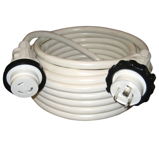 Marinco 30A 125V Molded Standard Cordset - White - 50' [199120] - First Stop Marine