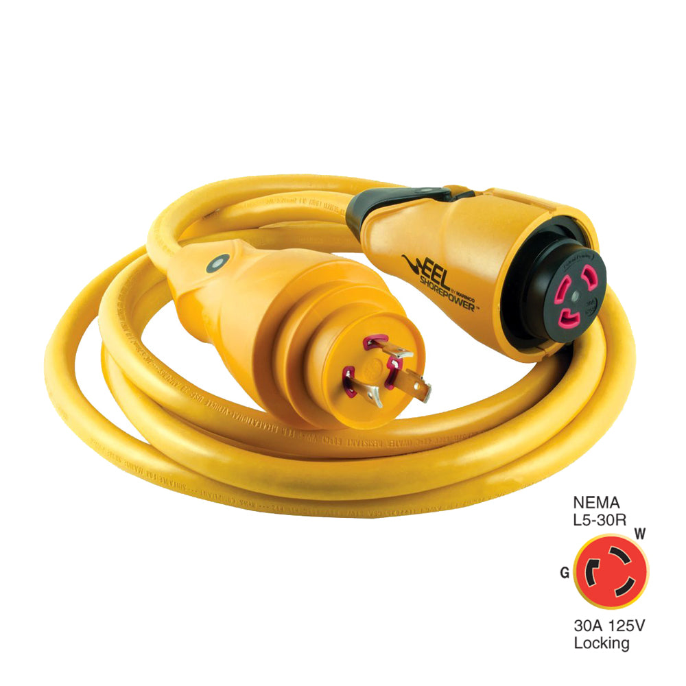 Marinco CS30-12 EEL 30A 125V Shore Power Cordset - 12' - Yellow [CS30-12] - First Stop Marine