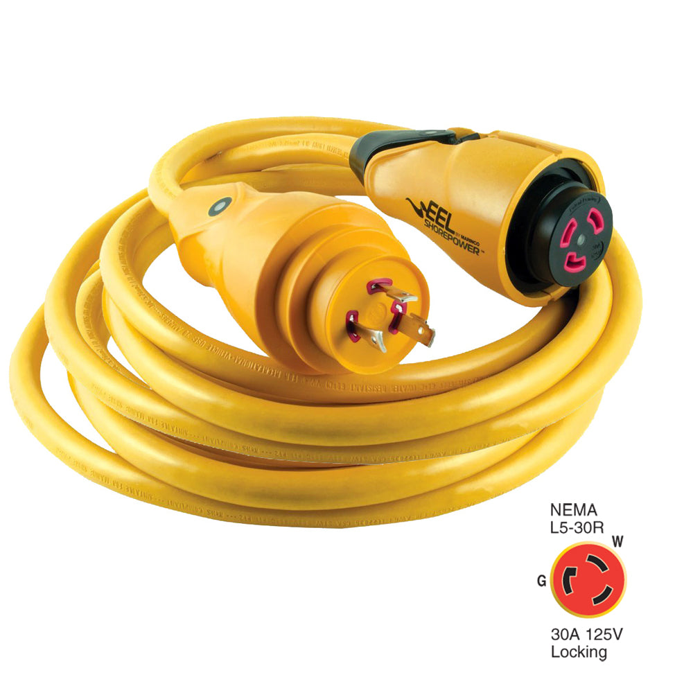 Marinco CS30-25 EEL 30A 125V Shore Power Cordset - 25' - Yellow [CS30-25] - First Stop Marine