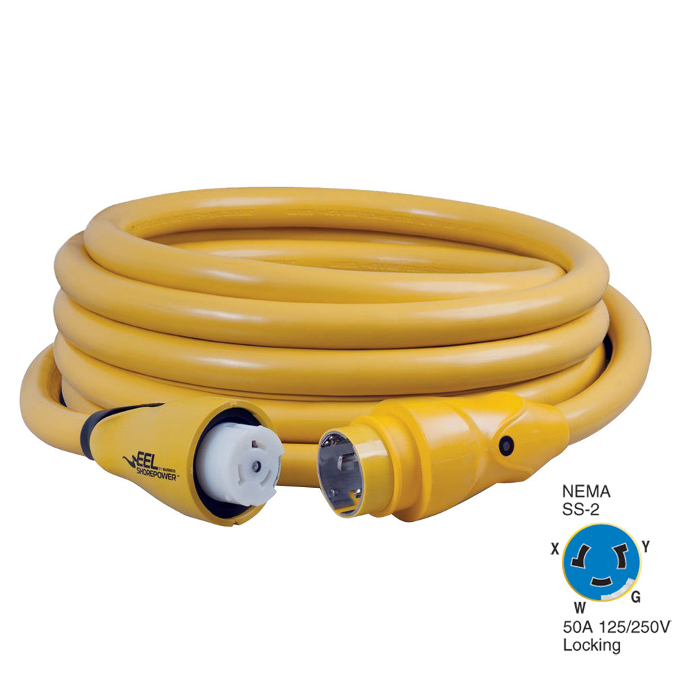 Marinco CS504-25 EEL 50A 125V/250V Shore Power Cordset - 25' - Yellow [CS504-25] - First Stop Marine