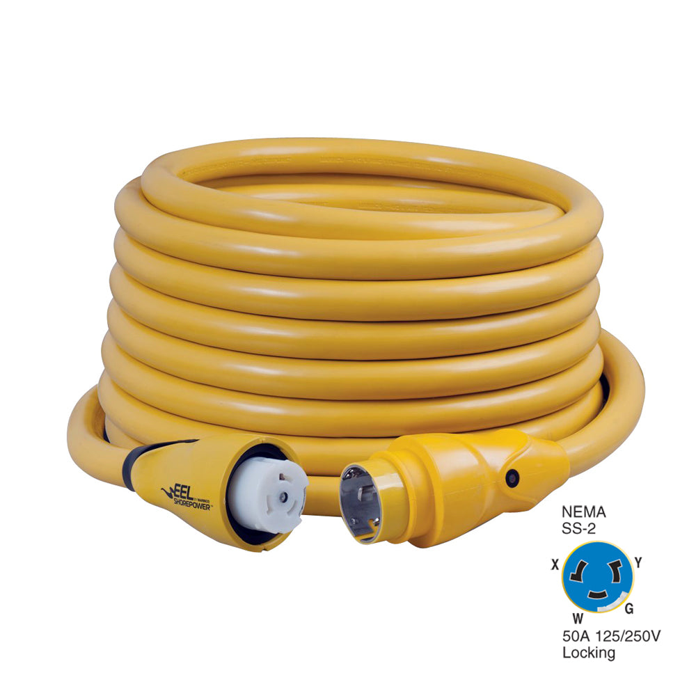 Marinco CS504-50 EEL 50A 125V/250V Shore Power Cordset - 50' - Yellow [CS504-50] - First Stop Marine