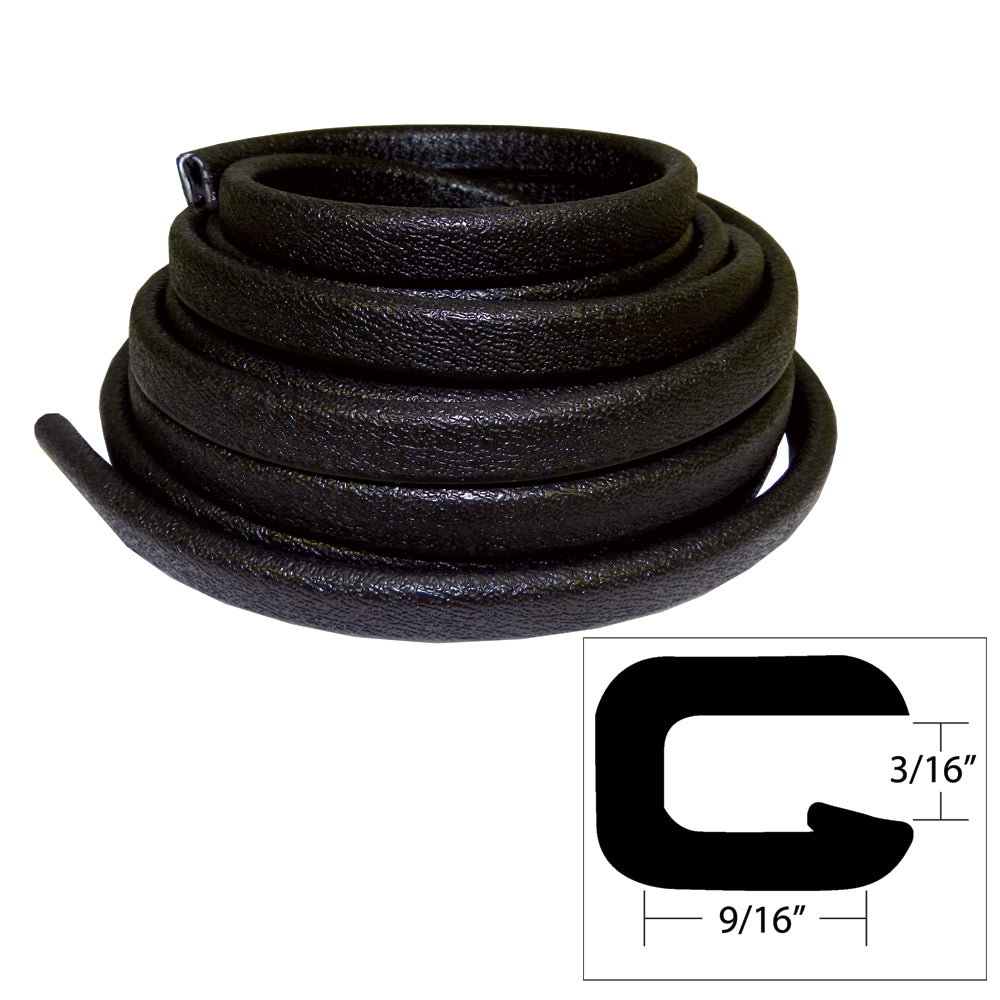 TACO Flexible Vinyl Trim - 5/32" Opening x 9/16"W x 25'L - Black [V30-1005B25-1] - First Stop Marine